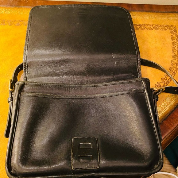 Coach Vintage NYC Black Saddle Pouch Large Shoulder Leather Bag 9585 - Picture 6 of 10